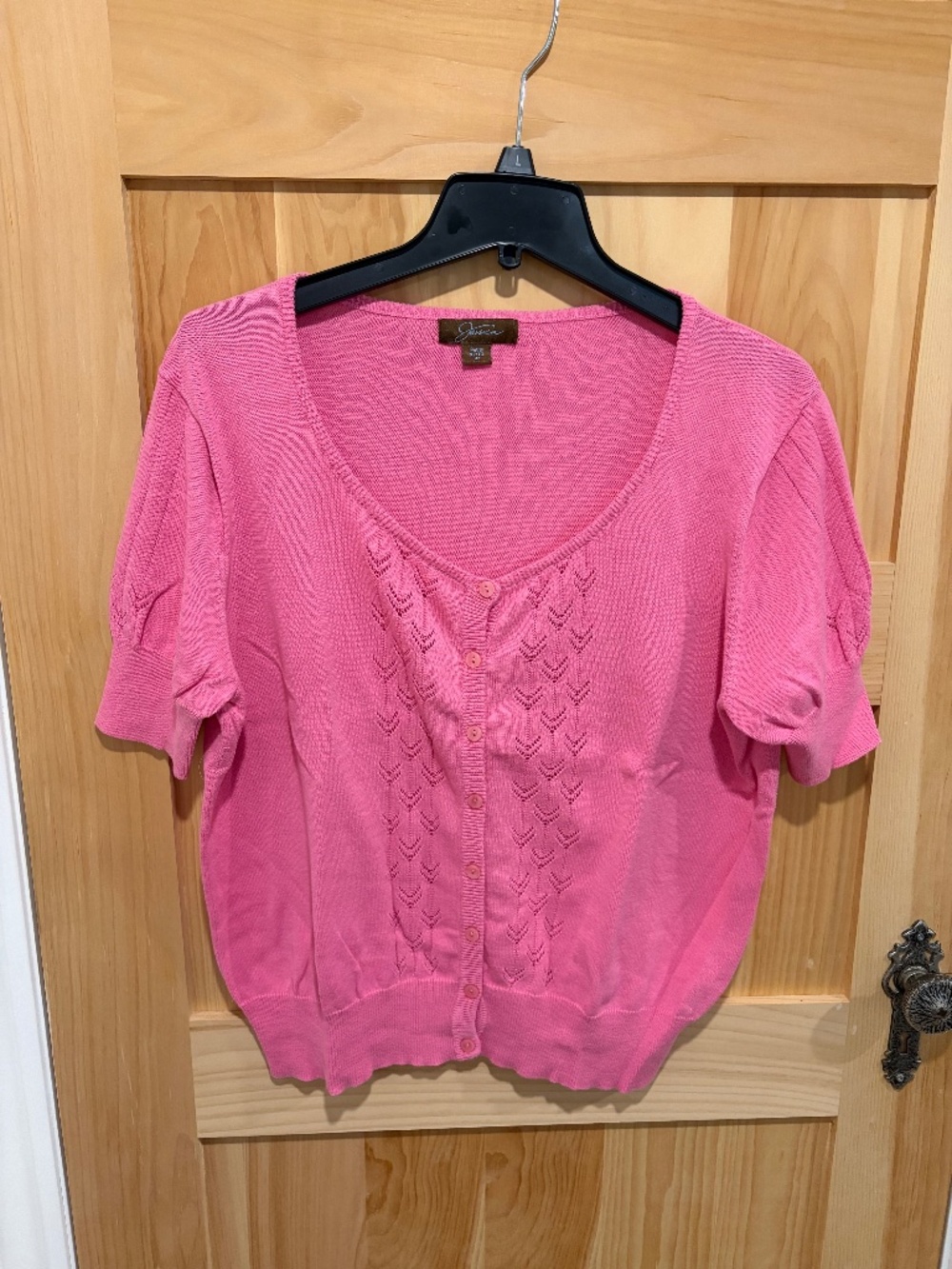 Jessica Simpson Short Sleeve Pointelle Cardigan Size Condition XL Petite